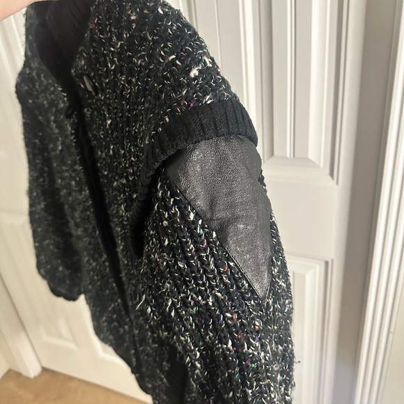 Vintage 90s Karizma Black Speckled Wool Bomber Jacket (Size S/M) - Picture 9 of 15